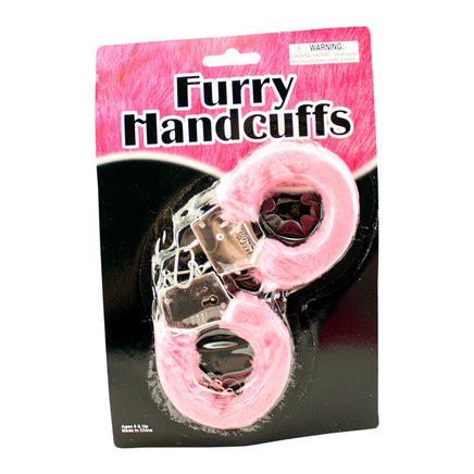 Furry Handcuffs - Hand Cuffs With A Little Fur - Bachelorette.com Bachelorette Party Supplies