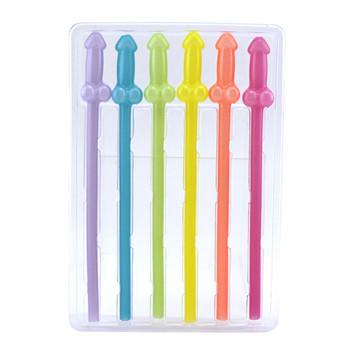 Rainbow Glowing Naughty Straws