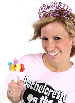 6 Penis Lollipops In A Bouquet Held by Bachelorette