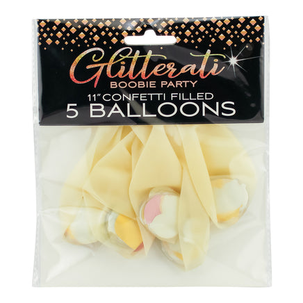 a package of clear balloons with boobie confetti inside.