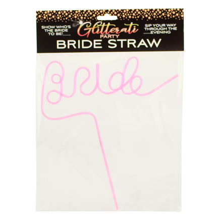 A Drinking Straw The Spells Out "Bride"
