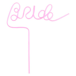 A Drinking Straw The Spells Out "Bride"