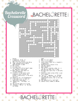Free Bachelorette Party Game - Bachelorette Crossword