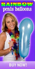Gay bachelor party supplies - Rainbow colored penis balloons