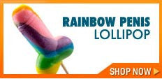 Gay bachelor party supplies - rainbow penis lollipop