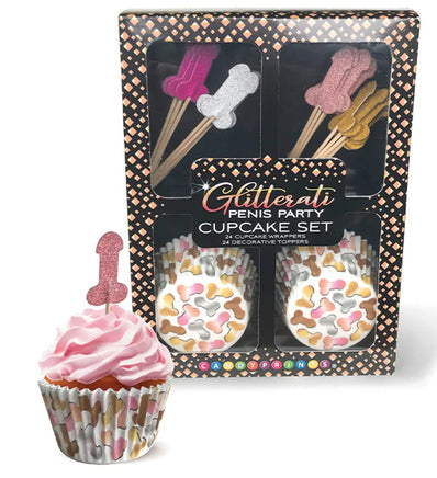 Glitterati Penis Party Cupcake set