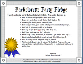 The Bachelorette Party Pledge - Free Download!