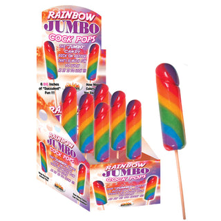 A 6 Piece Case of Rainbow Jumbo Cock Pops