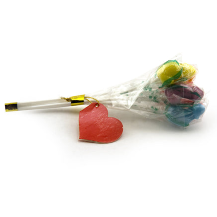 6 Penis Lollipops In A Bouquet Wrapped with Heart Tag