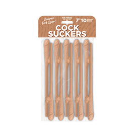 Pecker Straws - Caramel Colored - 10-Pack