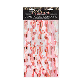 The Glitterati Curtains - Rose Gold Penis Foil Curtain Set