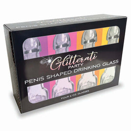 Glitterati Penis Shaped Drinking Glasses 4-Pack