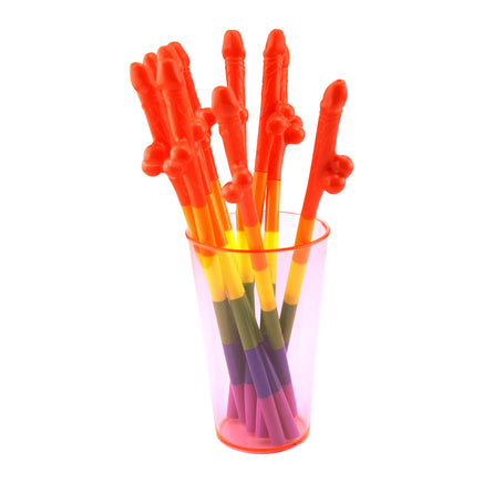 Modular Rainbow Penis Straws - Bachelorette.com Bachelorette Party Supplies