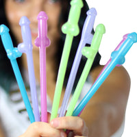 Glowing Penis Straws - 8 Straws