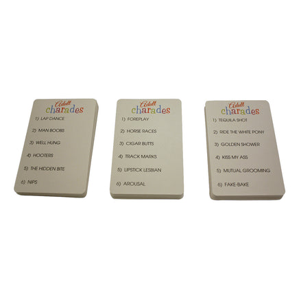 Adult Charades Game - Sample Cards