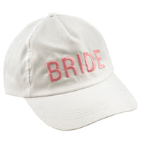 Bride Baseball Cap - White with Pink Letters