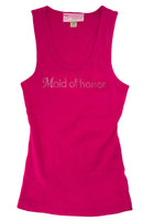 Maid of Honor Tank - Pink with Gemstones - One Size Fits Most