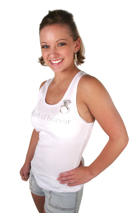 Maid of Honor Tank - White with Gemstones - Being Worn