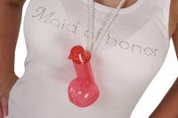 Penis Shot Glass On a Pearl Necklace - Close Up