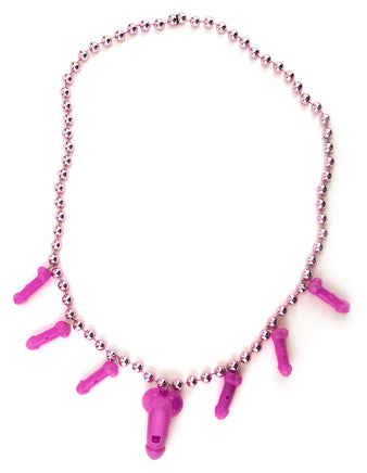 Pink Penis Whistle Beads - With Seven Penises