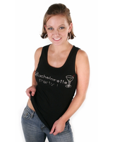 Bachelorette Party Tank - Black with Gemstones - On a Model