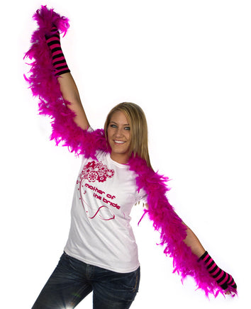 Shein 1pc Pink Feather Boas, 6ft 40 Gram Feather Boa for Women for Carnival Bachelor Dancing Wedding Party Dress Up Costume,one-size