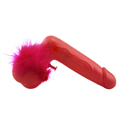 Pink Penis Squirt Gun with Fuzzy Balls