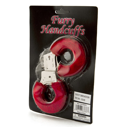 Red Furry Handcuffs in Package