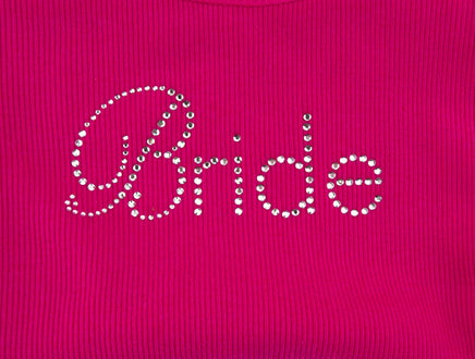 Bride Tank - Pink with Gemstones - Close Up