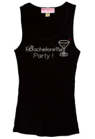 Bachelorette Party Tank - Black with Gemstones - One Size Fits All