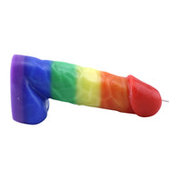 Giant Rainbow Pecker Candle Side View