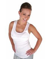 Maid of Honor Tank - White with Gemstones - Cute and Fun