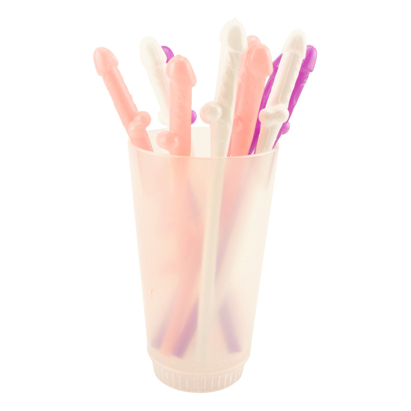 Pink and Purple Penis Straws