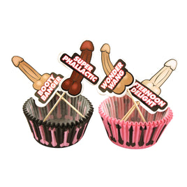 Penis Cupcake Wrappers and Toppers - 24