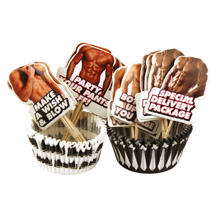 Hot Bod Cupcake Wrappers and Toppers - 24