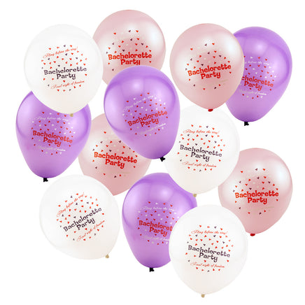 Pink and Purple Bachelorette Party Balloons - 12