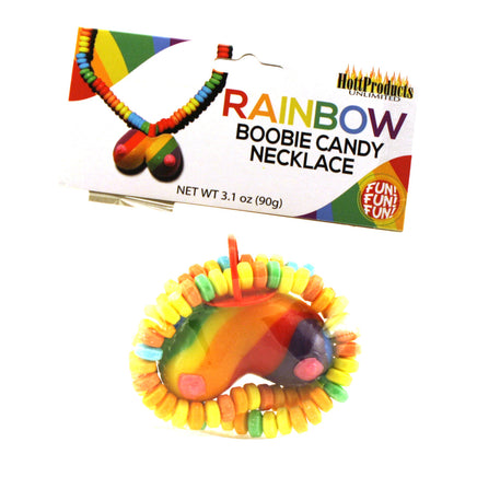 Rainbow Boobie Candy Necklace - Bachelorette.com Bachelorette Party Supplies