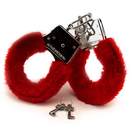 Furry Handcuffs - Red and Fuzzy